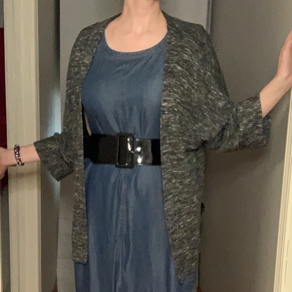 Anne Taylor Loft Heather Gray Kimono Sweater